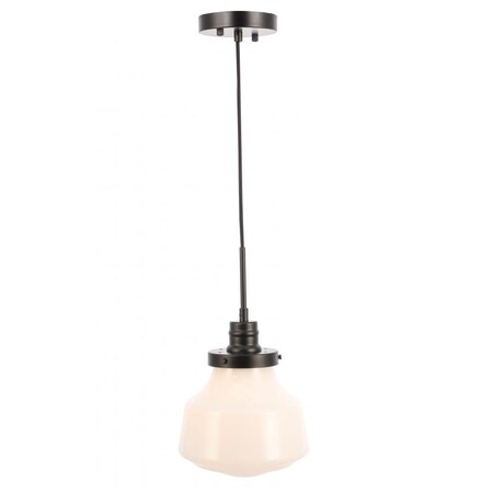 Elegant Lighting Lyle Chandelier 1-Light Black Frosted White White/Cream Glass Wire Medium E26